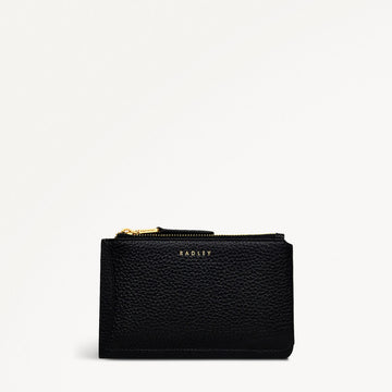 The Chancery Leather Medium Ziptop Coin Wallet in Black - S1940001