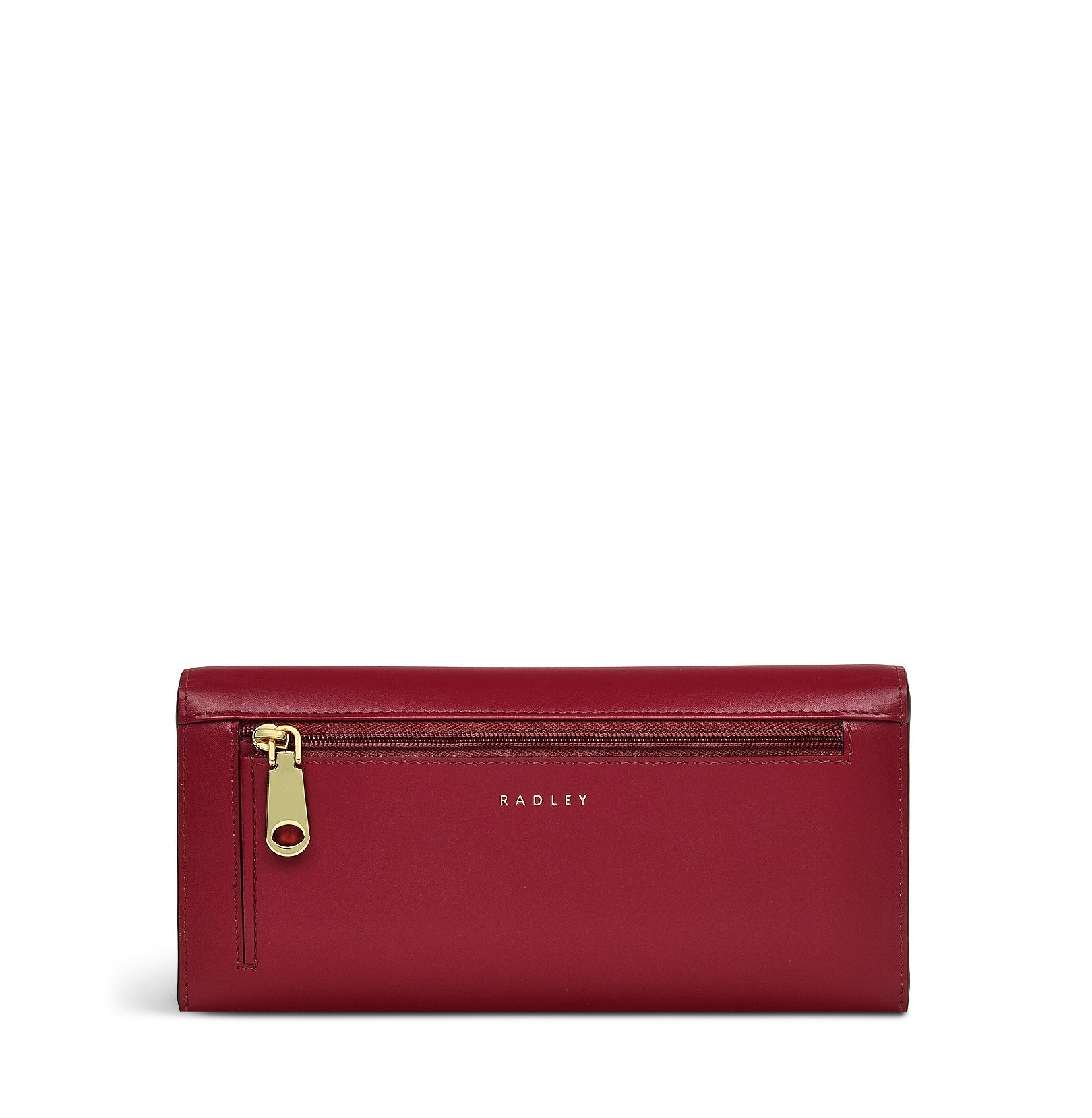 Heritage Dog Outline Leather Large Flapover Wallet in Cranberry - S1945604