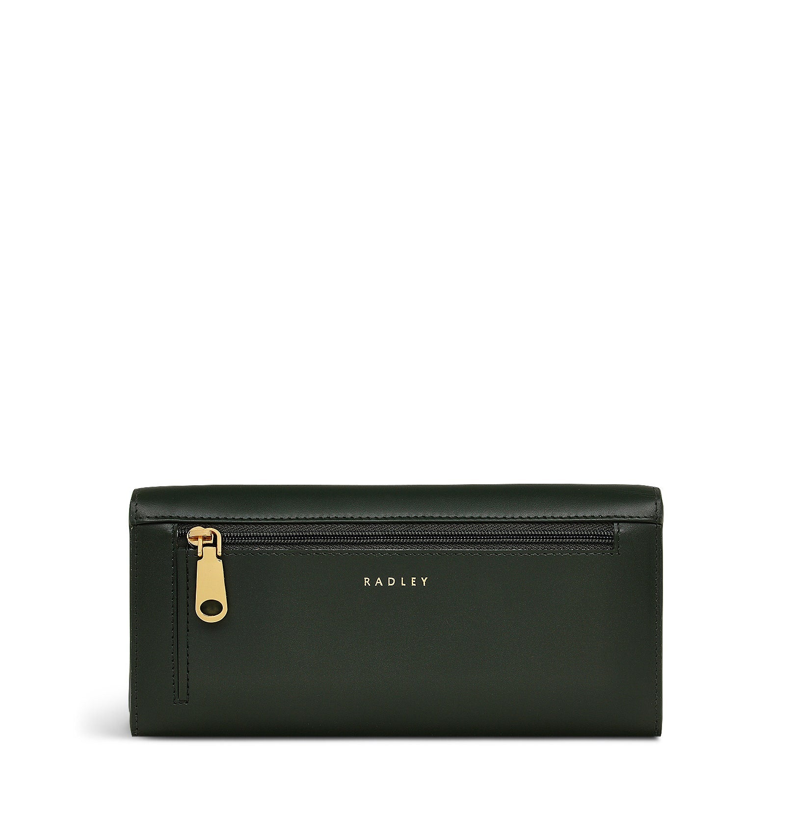 Heritage Dog Outline Leather Large Flapover Wallet in Racing Green - S1946302