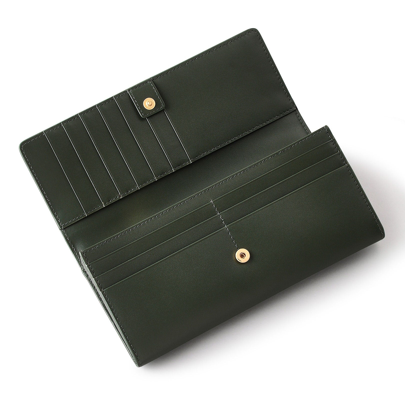 Heritage Dog Outline Leather Large Flapover Wallet in Racing Green - S1946302