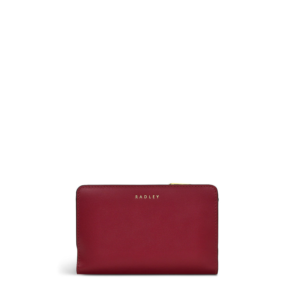 Heritage Dog Outline Leather Medium Bifold Wallet in Cranberry - S1947604