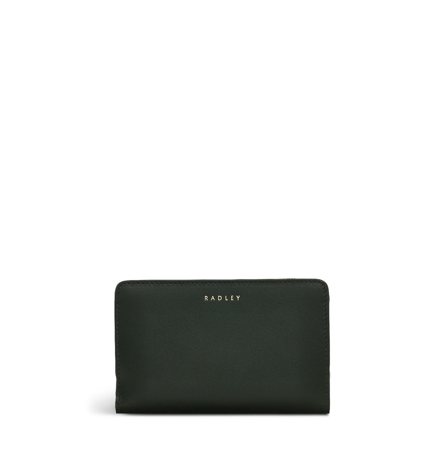 Heritage Dog Outline Leather Medium Bifold Wallet in Racing Green - S1948302