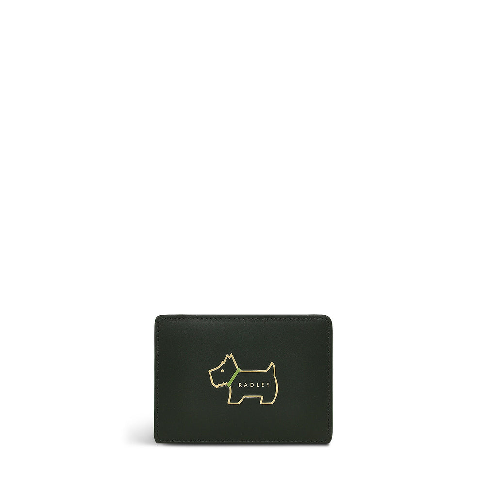 Heritage Dog Outline Leather Small Travelcard Holder in Racing Green - S1950302