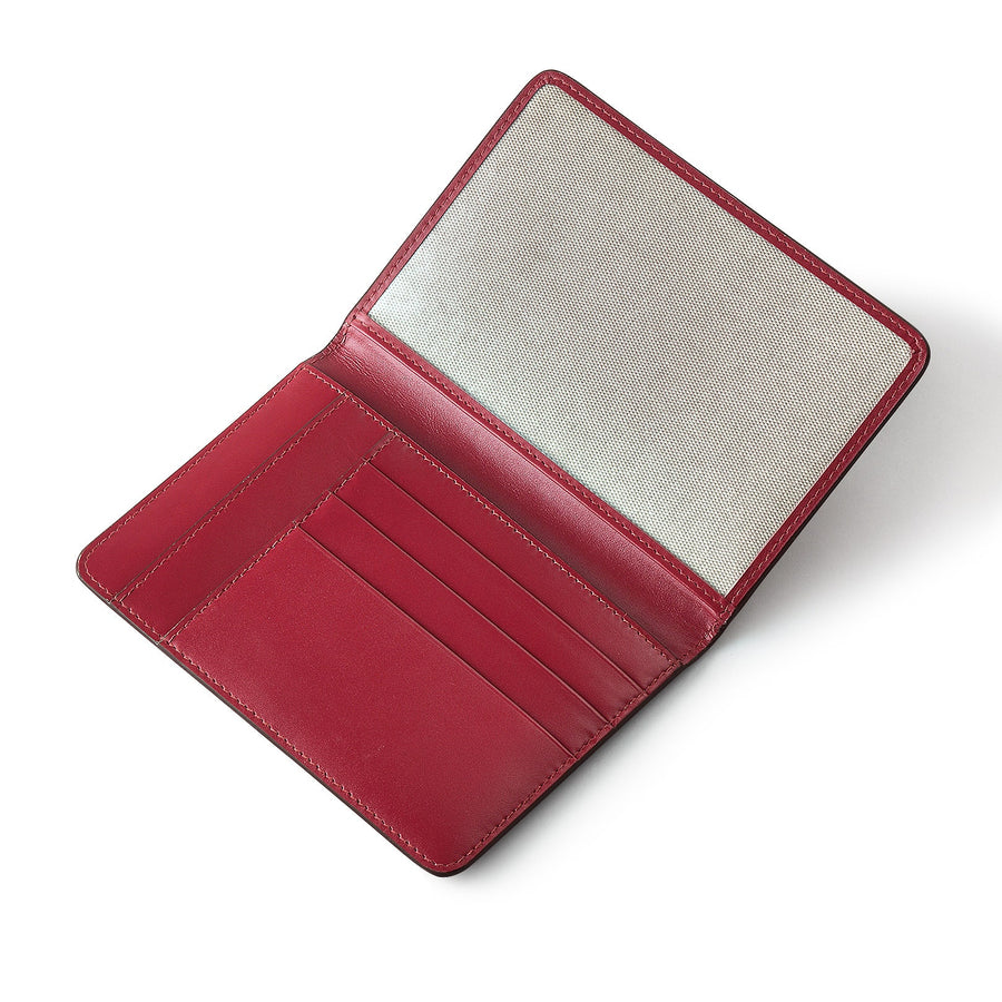 Heritage Dog Outline Leather Passport Cover in Cranberry - S1951604