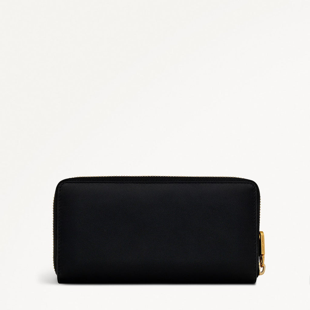 Mount Row Leather Large Zip Around Wallet in Black - S1968001