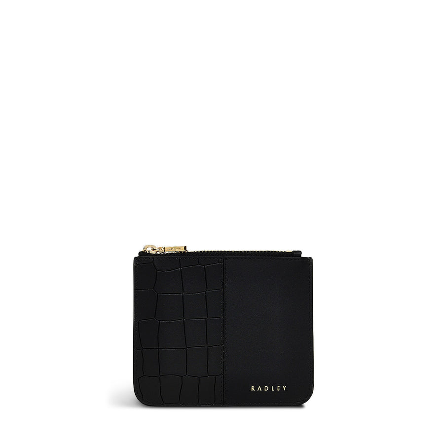 Mount Row Leather Small Ziptop Coin Purse in Black - S1970001