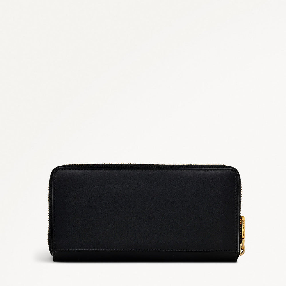 Two Turtle Doves Leather Large Zip Around Wallet in Black - S1971001