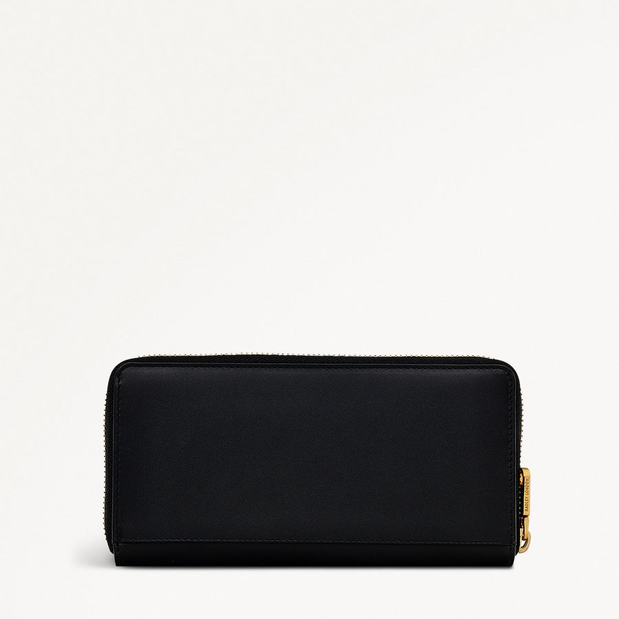 Two Turtle Doves Leather Large Zip Around Wallet in Black - S1971001