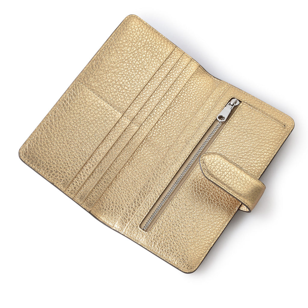 Hillgate Leather Large Bifold Wallet in Icy Gold - S1974717