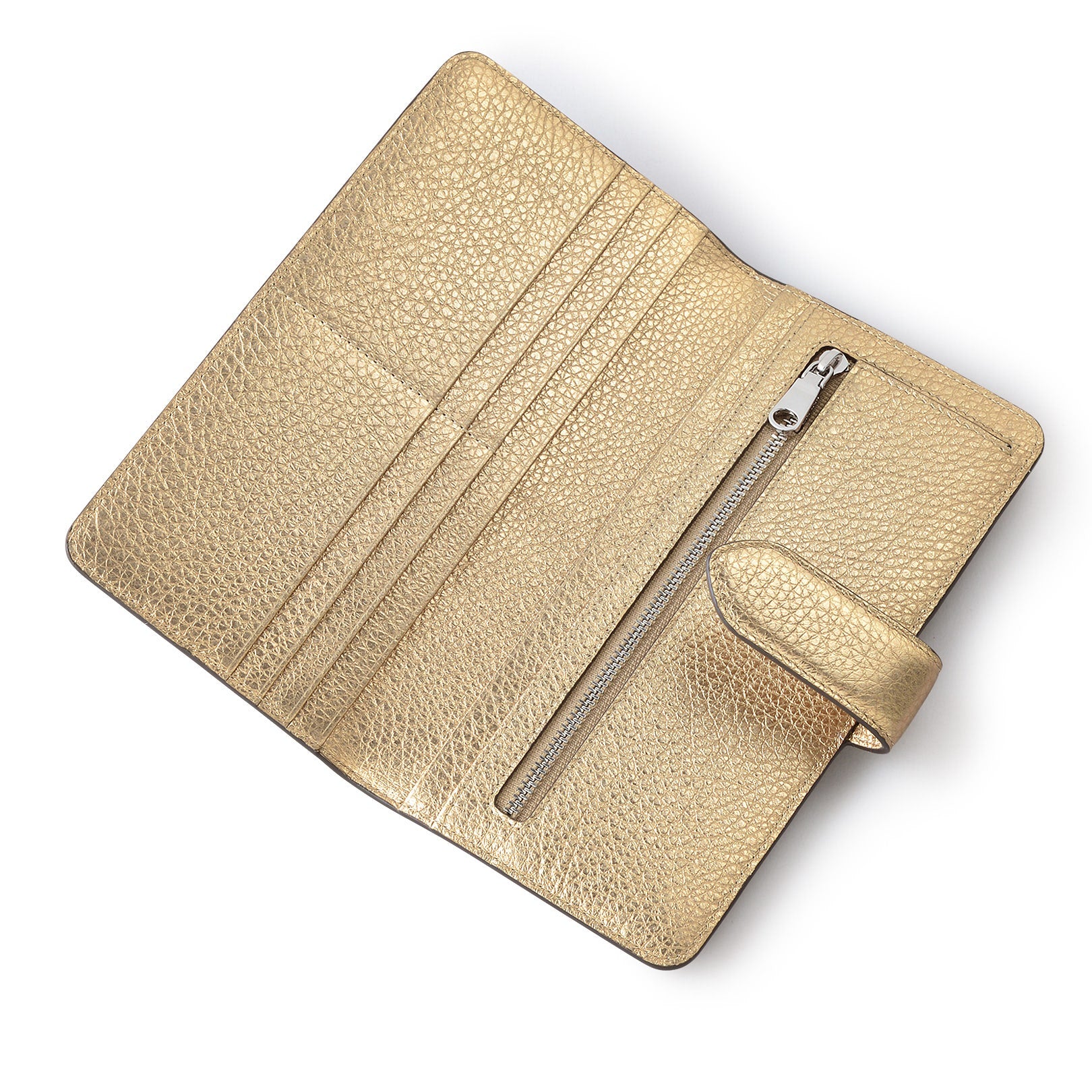 Hillgate Leather Large Bifold Wallet in Icy Gold - S1974717