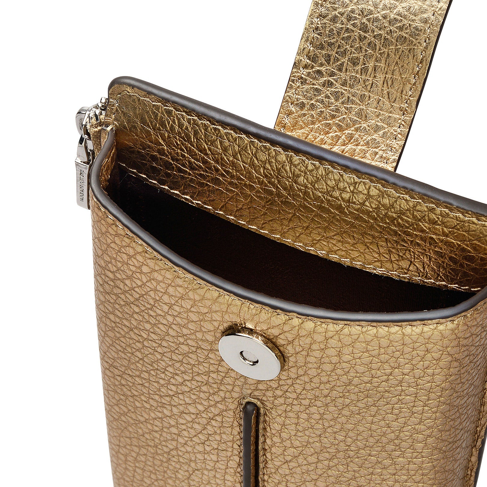 Hillgate Leather Large Phone Crossbody in Icy Gold - S1976717