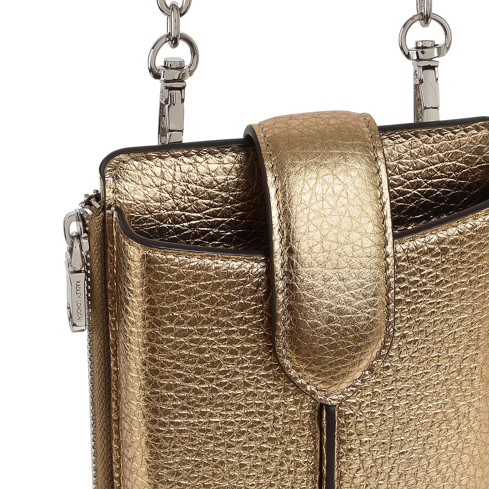 Hillgate Leather Large Phone Crossbody in Icy Gold - S1976717
