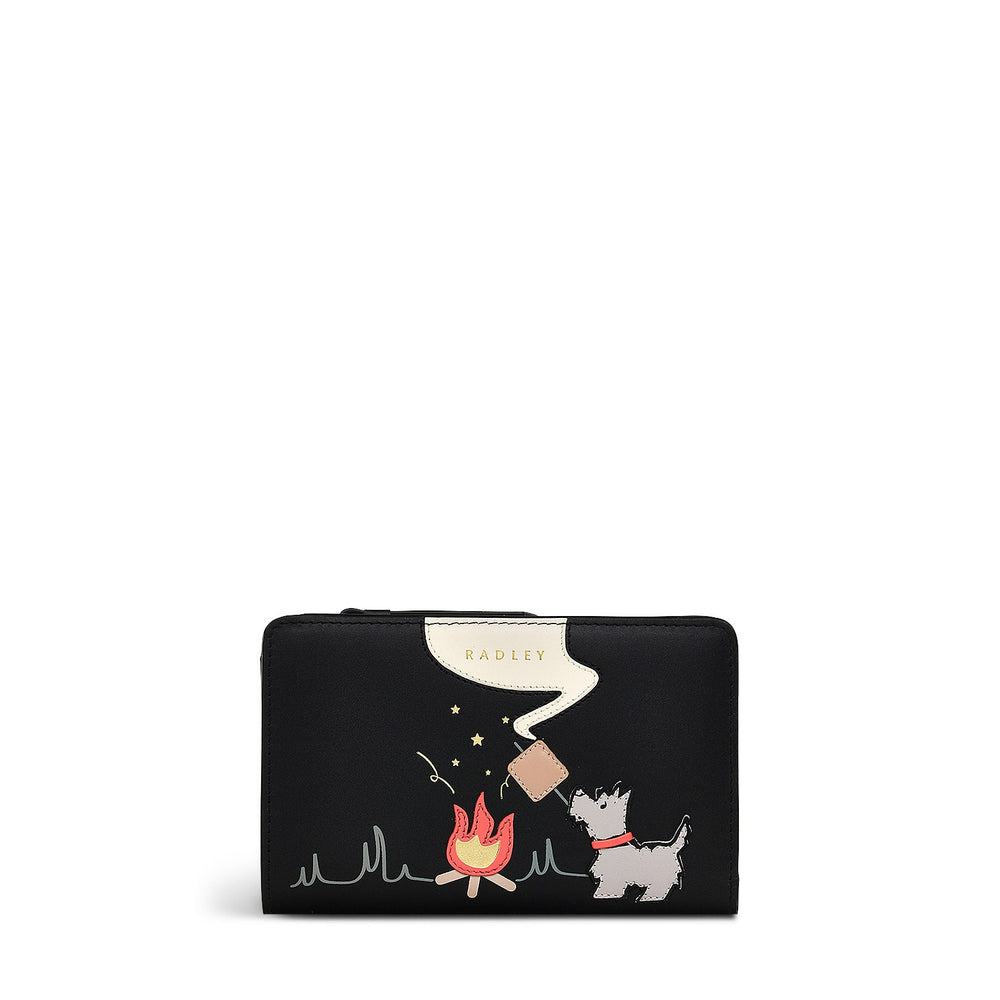 Toasting Marshmallow Leather Medium Bifold Wallet in Black - S1981001