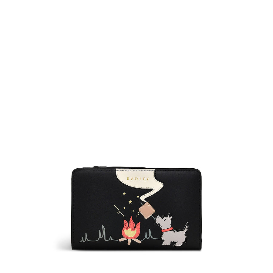Toasting Marshmallow Leather Medium Bifold Wallet in Black - S1981001