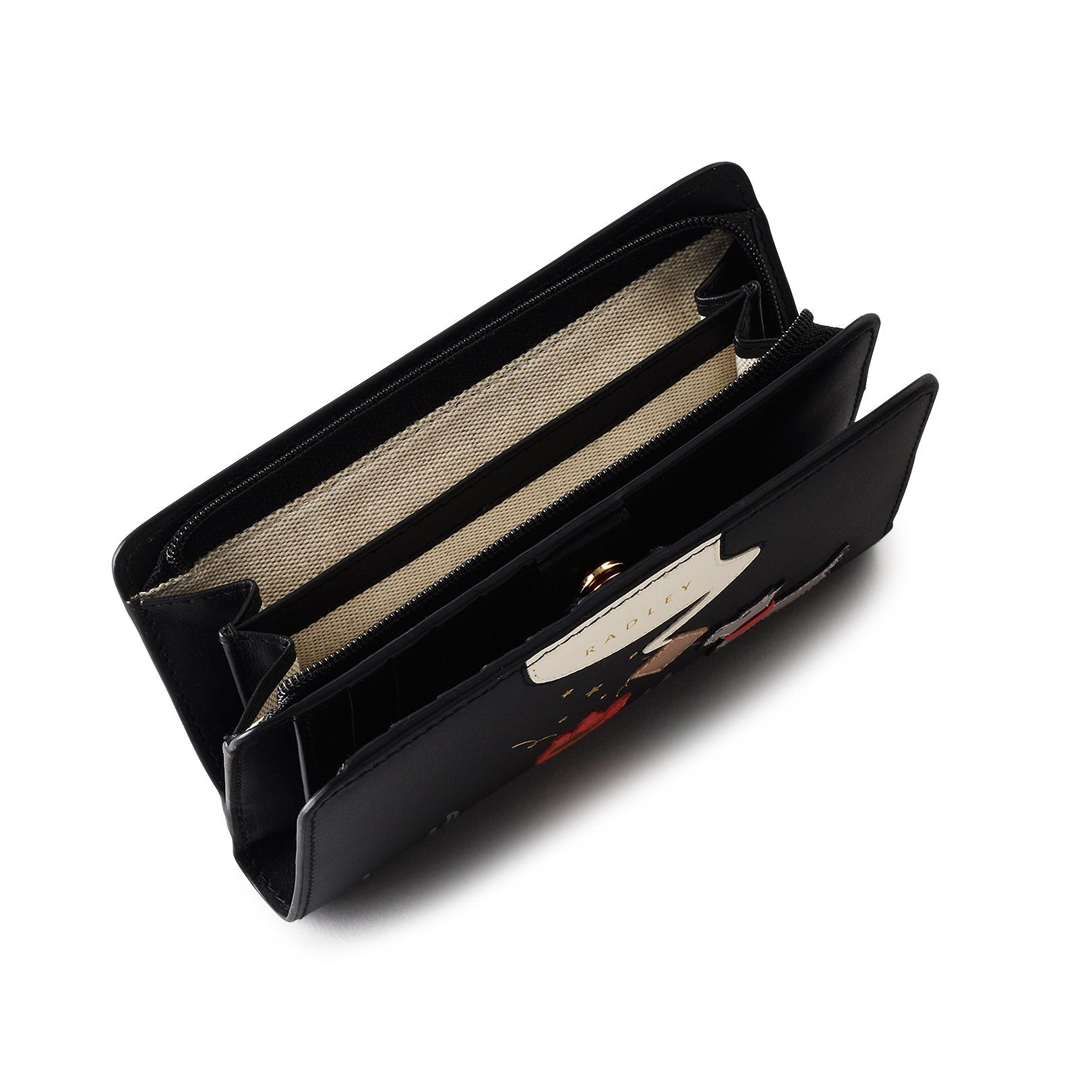 Toasting Marshmallow Leather Medium Bifold Wallet in Black - S1981001