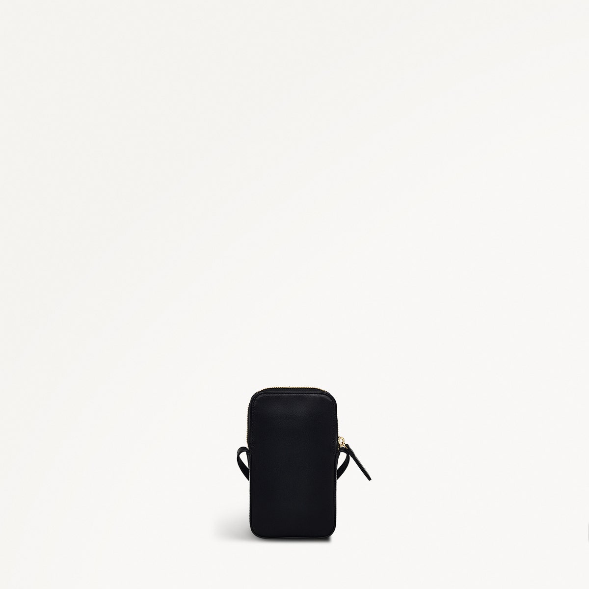 Toasting Marshmallow Leather Medium Zip Around Phone Crossbody in Black - S1985001