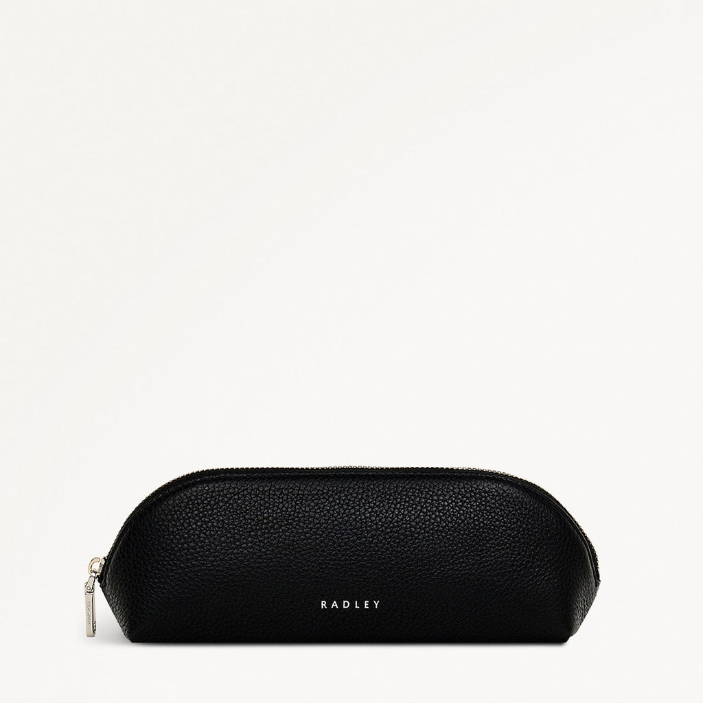 Commute Street Leather Medium Ziptop Pencil Case in Black - S1986001