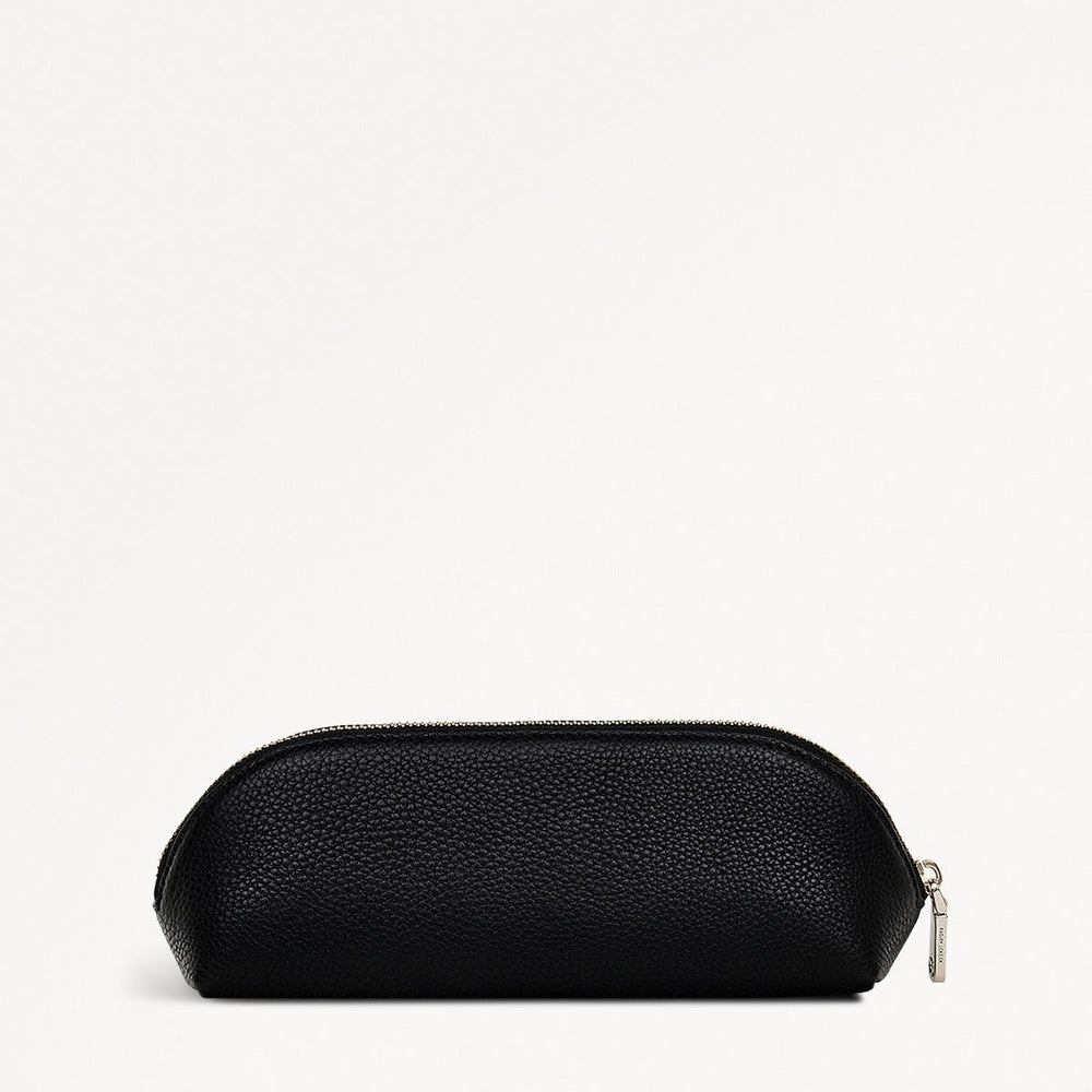 Commute Street Leather Medium Ziptop Pencil Case in Black - S1986001