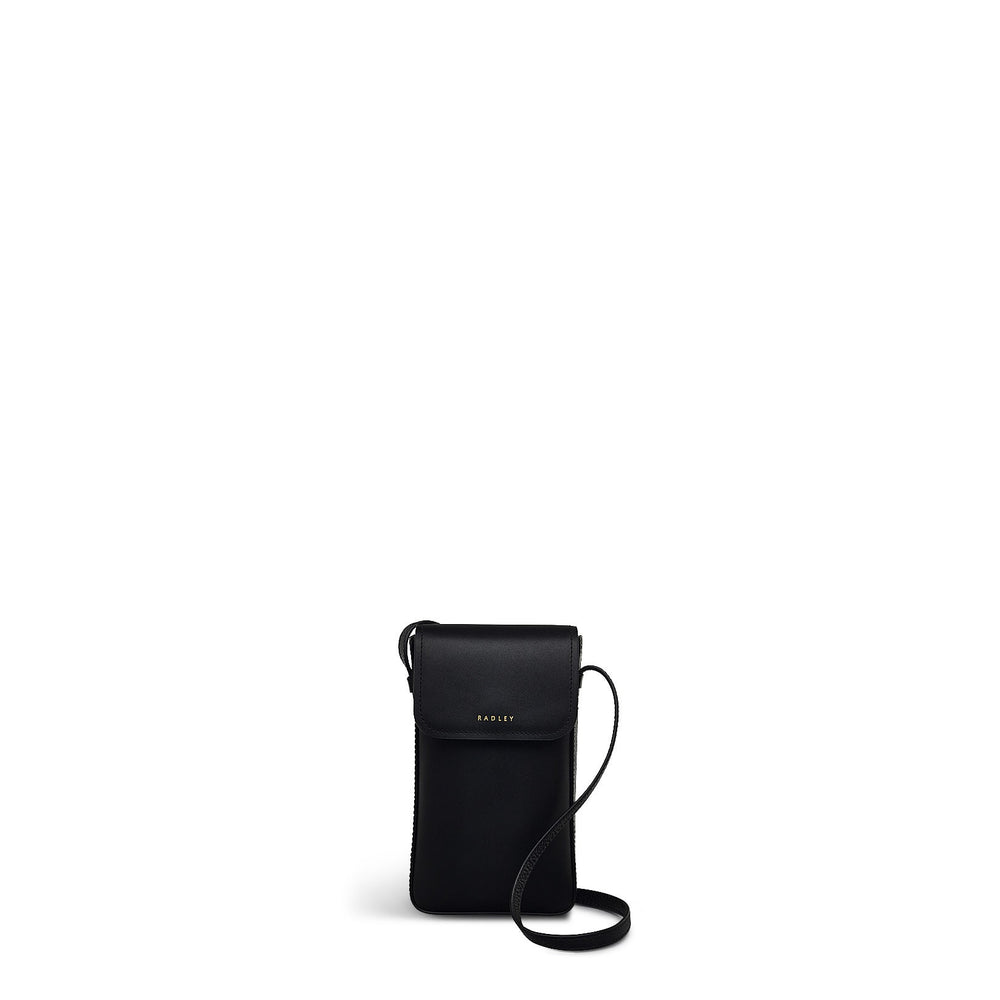 Liverpool Lane Leather Medium Phone Crossbody in Black - S2366001