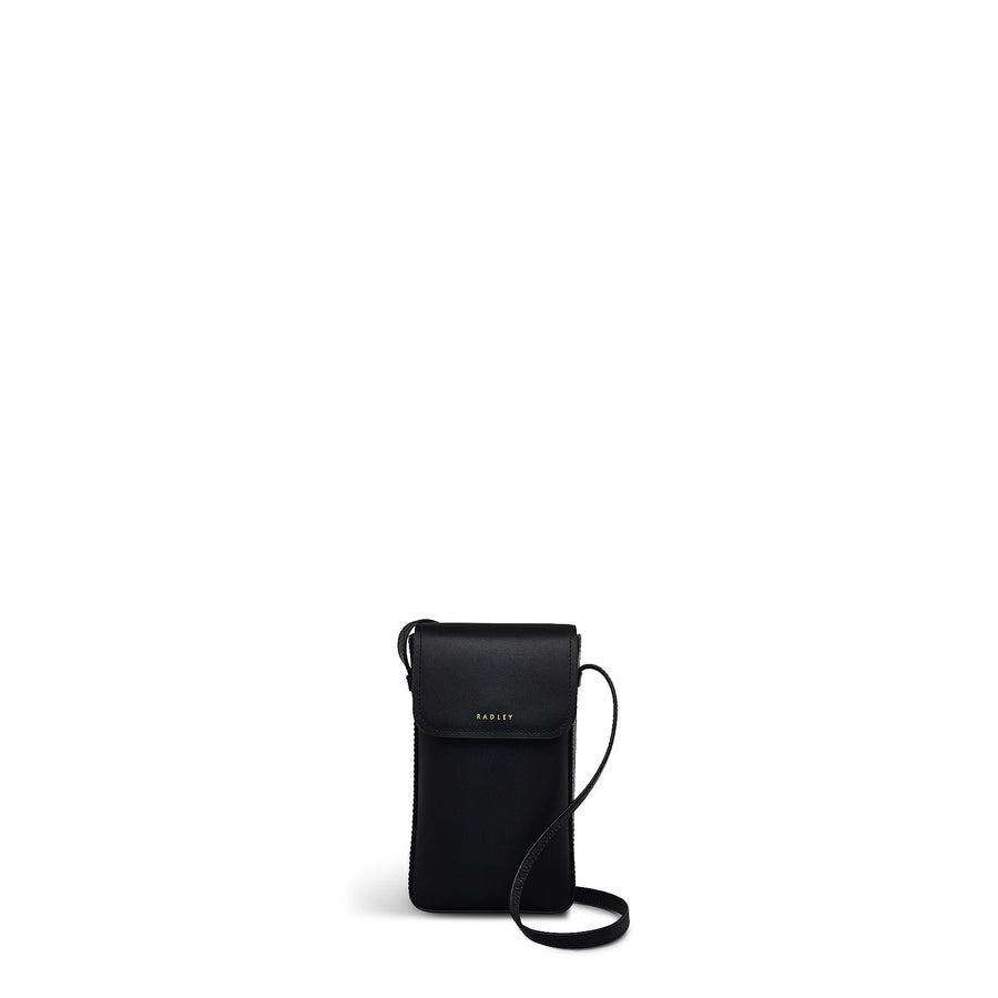 Liverpool Lane Leather Medium Phone Crossbody in Black - S2366001