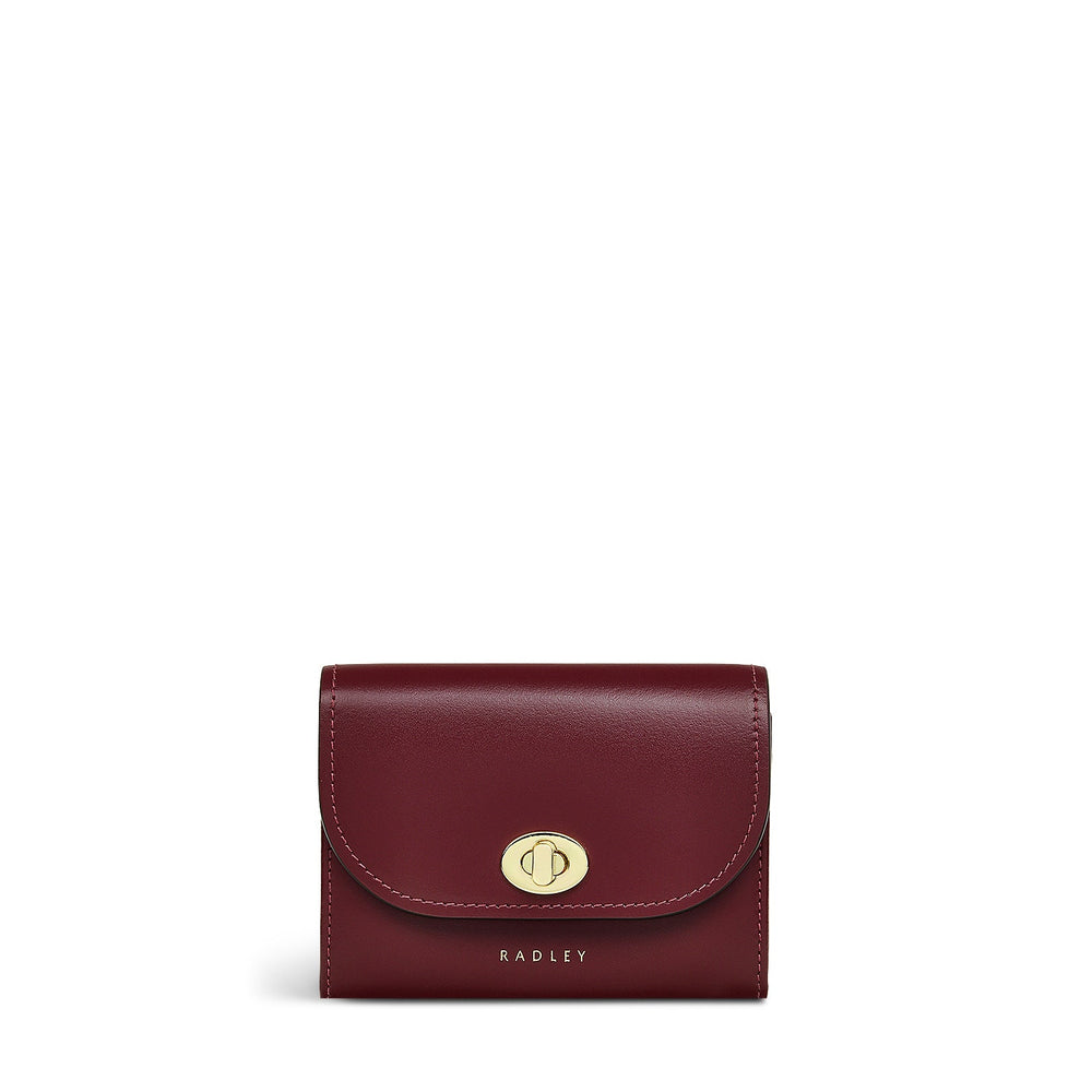 Parliament Hill Leather Medium Flapover Wallet in Merlot - S2376603