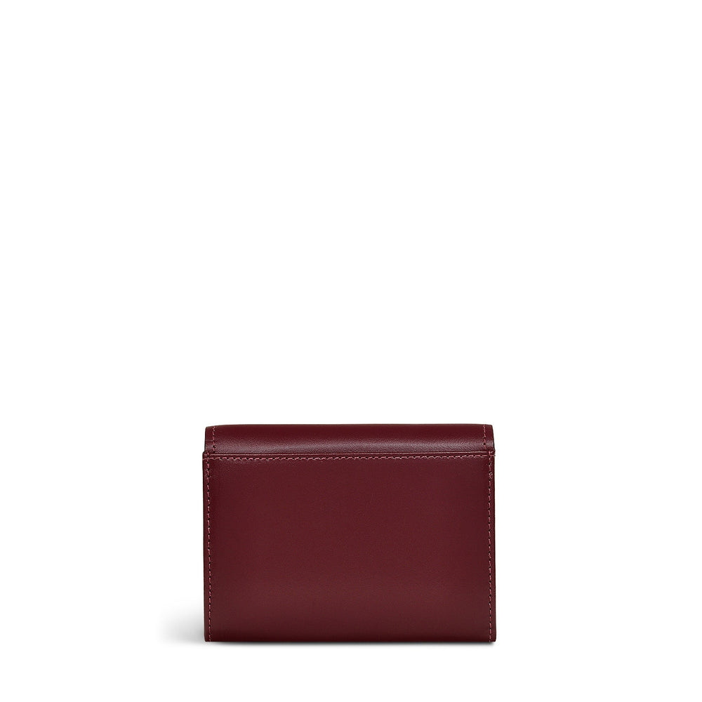 Parliament Hill Leather Medium Flapover Wallet in Merlot - S2376603