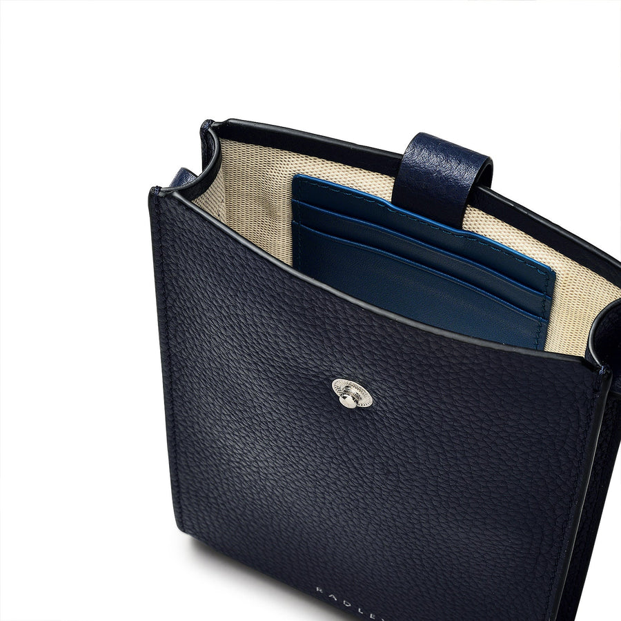 Henrietta Place Leather Medium Phone Crossbody in Ink - S2378401