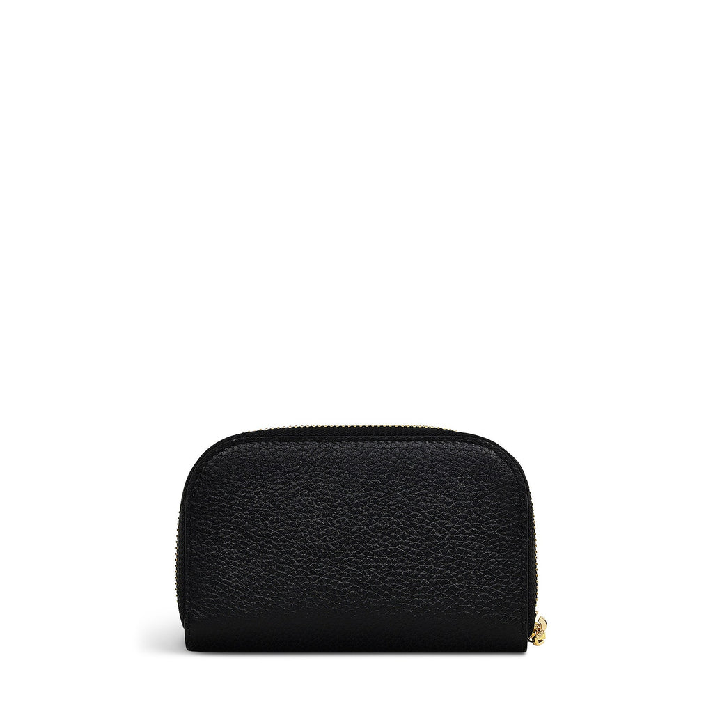 Henrietta Place Leather Medium Zip Around Wallet in Black - S2380001