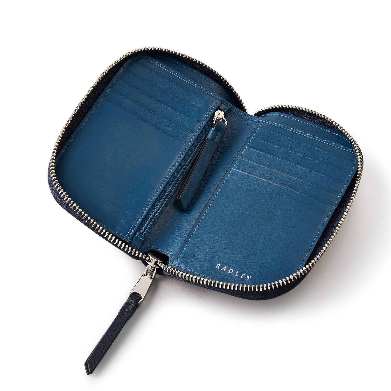 Henrietta Place Leather Medium Zip Around Wallet in Ink - S2381401