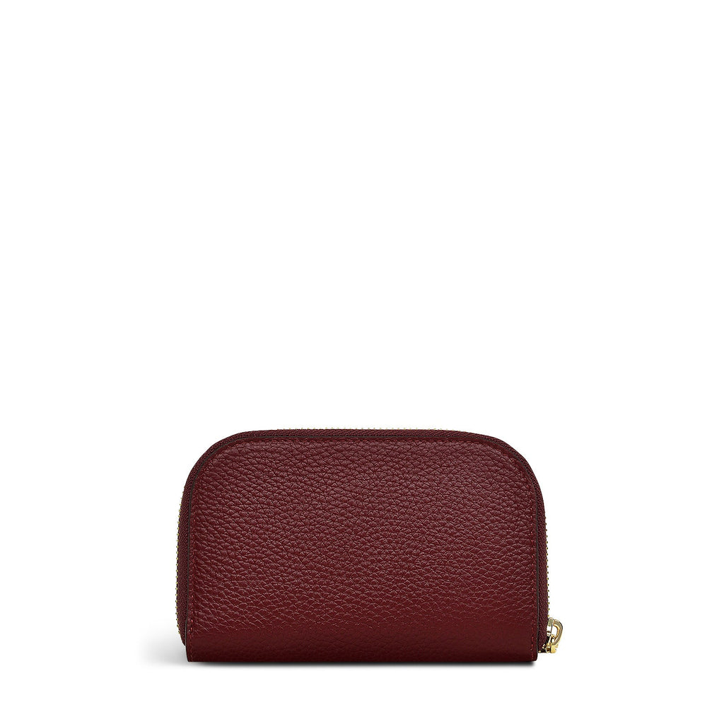 Henrietta Place Leather Medium Zip Around Wallet in Merlot - S2382603