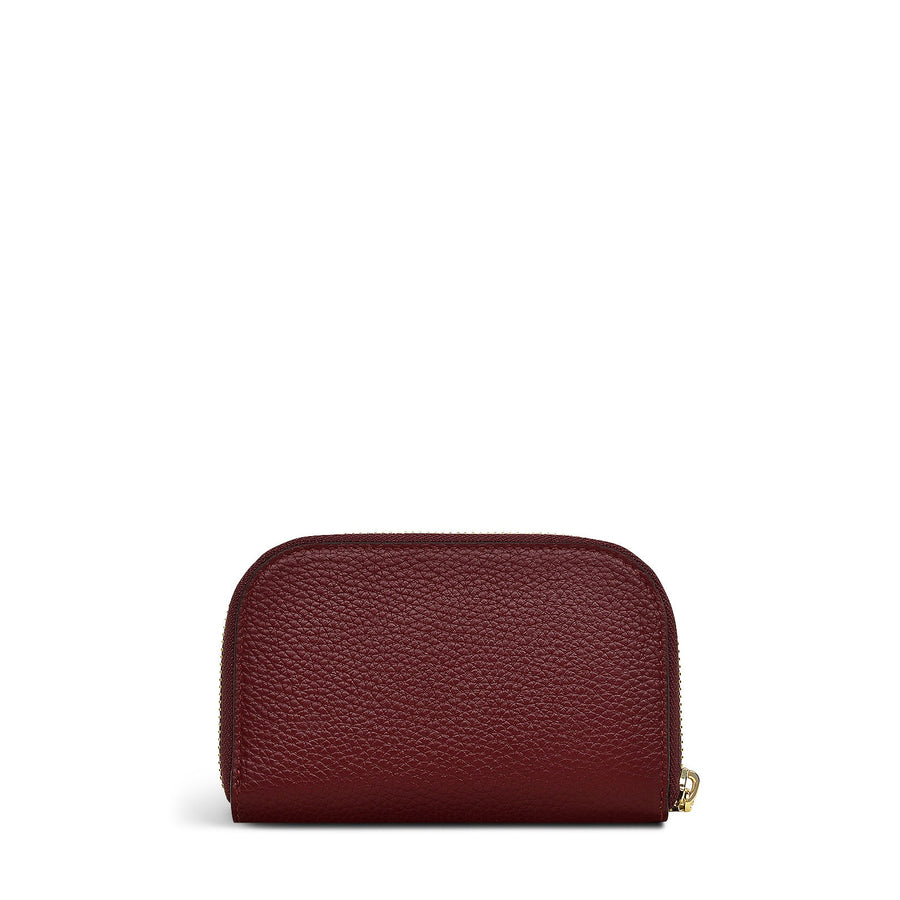 Henrietta Place Leather Medium Zip Around Wallet in Merlot - S2382603