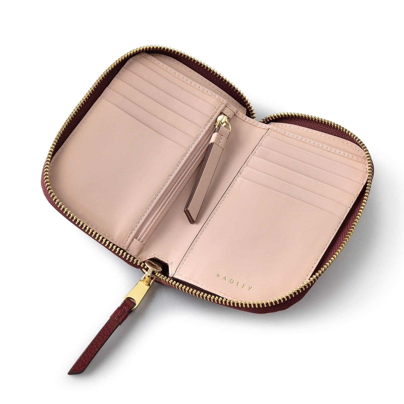 Henrietta Place Leather Medium Zip Around Wallet in Merlot - S2382603