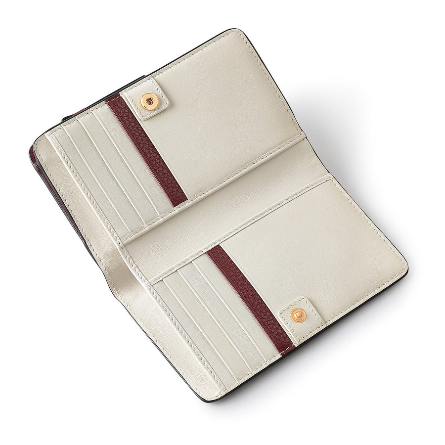 Face To Face Leather Medium Bifold Wallet in Merlot - S2398603