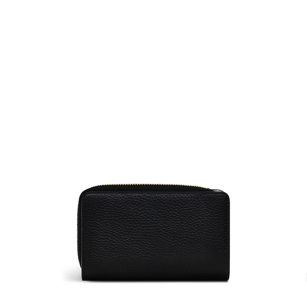 Berners Mews Leather Medium Bifold Wallet in Black - S2422001