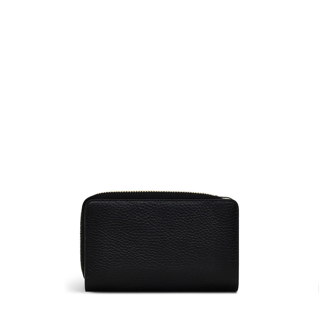 Berners Mews Leather Medium Bifold Wallet in Black - S2422001