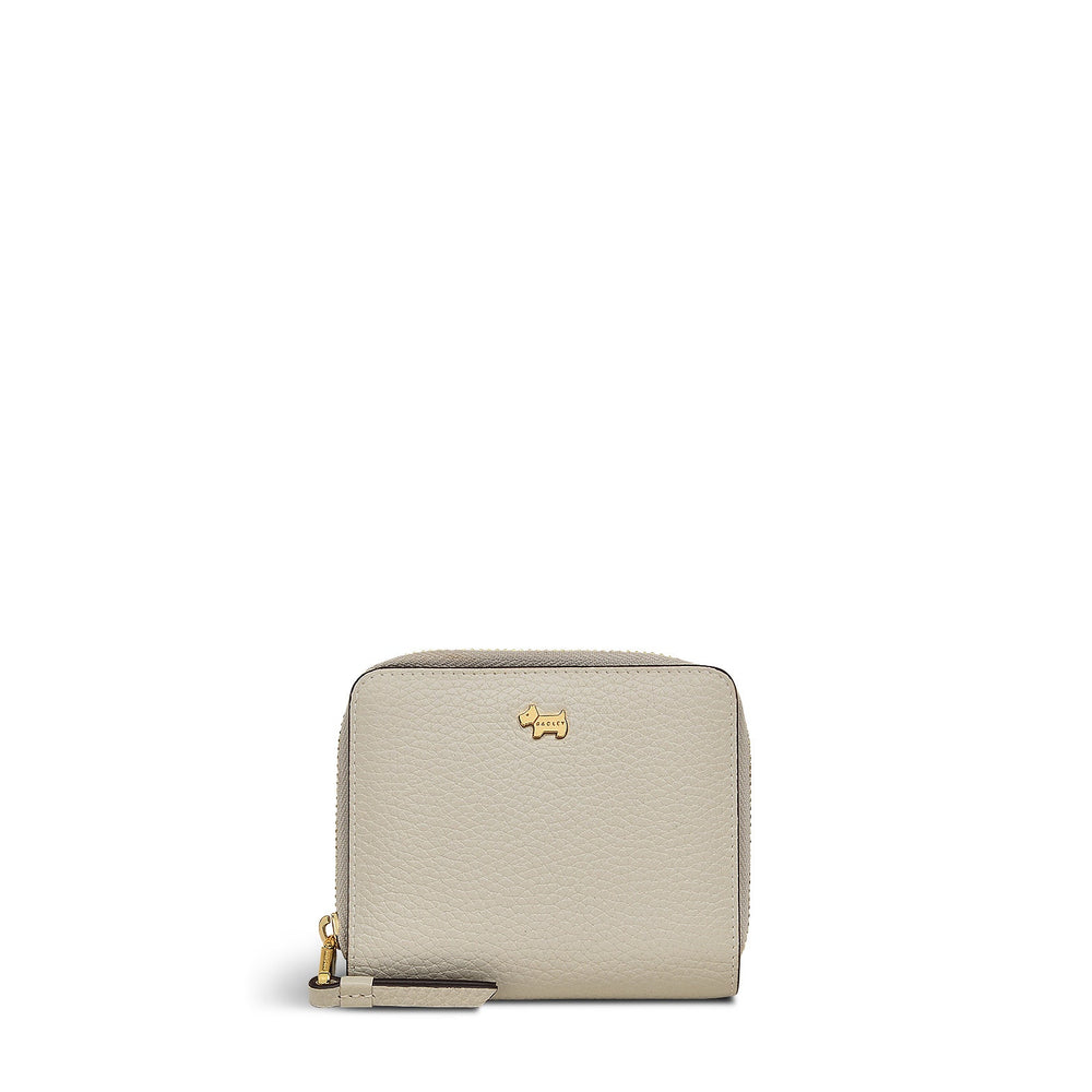 Berners Mews Leather Small Zip Around Wallet in Pumice - S2430065