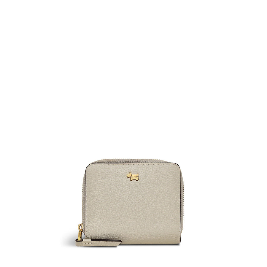 Berners Mews Leather Small Zip Around Wallet in Pumice - S2430065