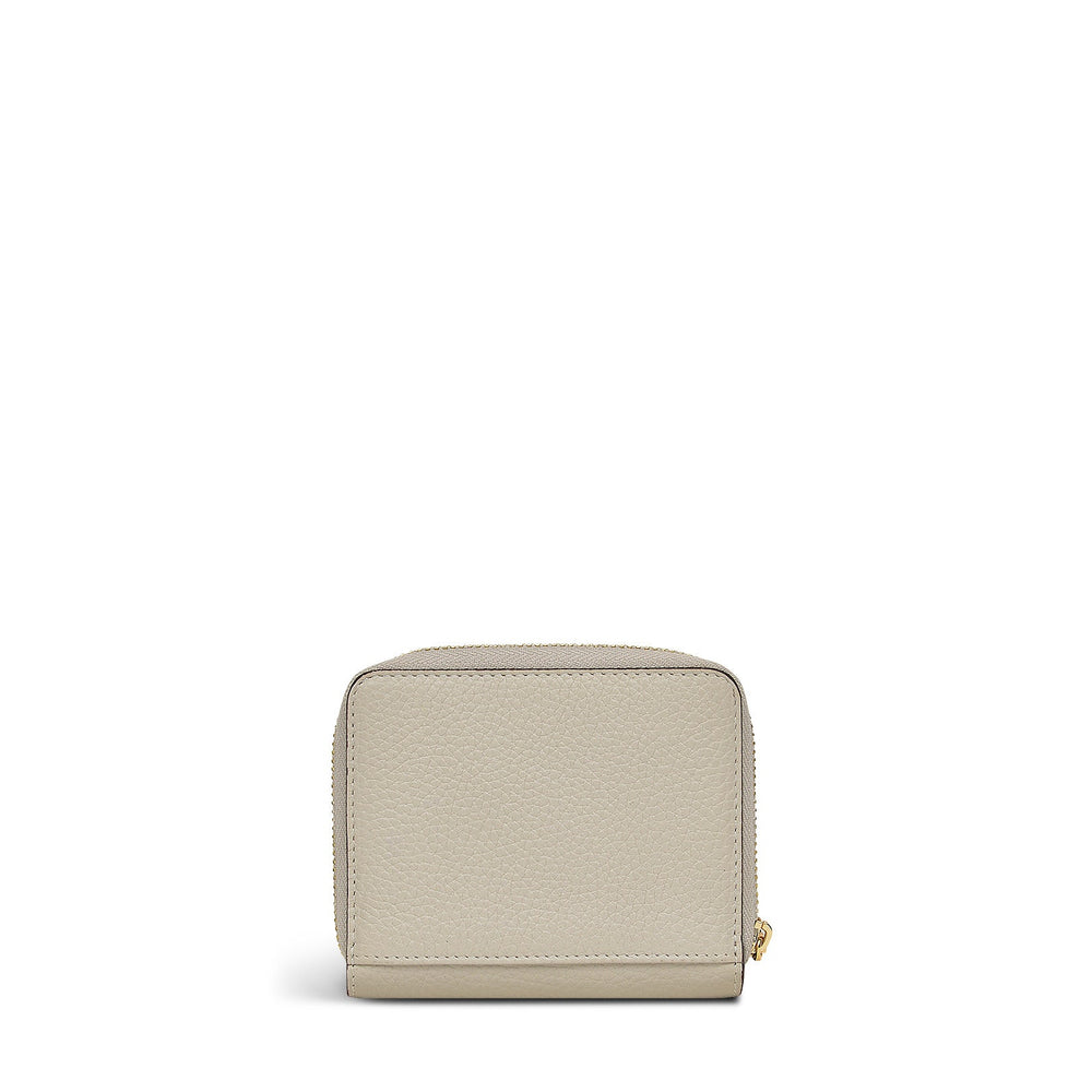 Berners Mews Leather Small Zip Around Wallet in Pumice - S2430065