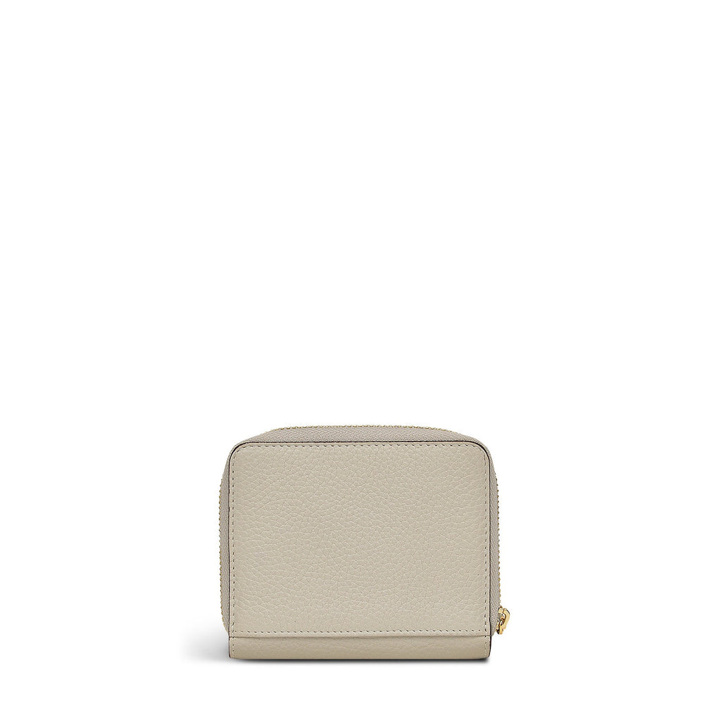 Berners Mews Leather Small Zip Around Wallet in Pumice - S2430065