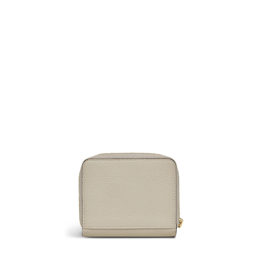Berners Mews Leather Small Zip Around Wallet in Pumice - S2430065