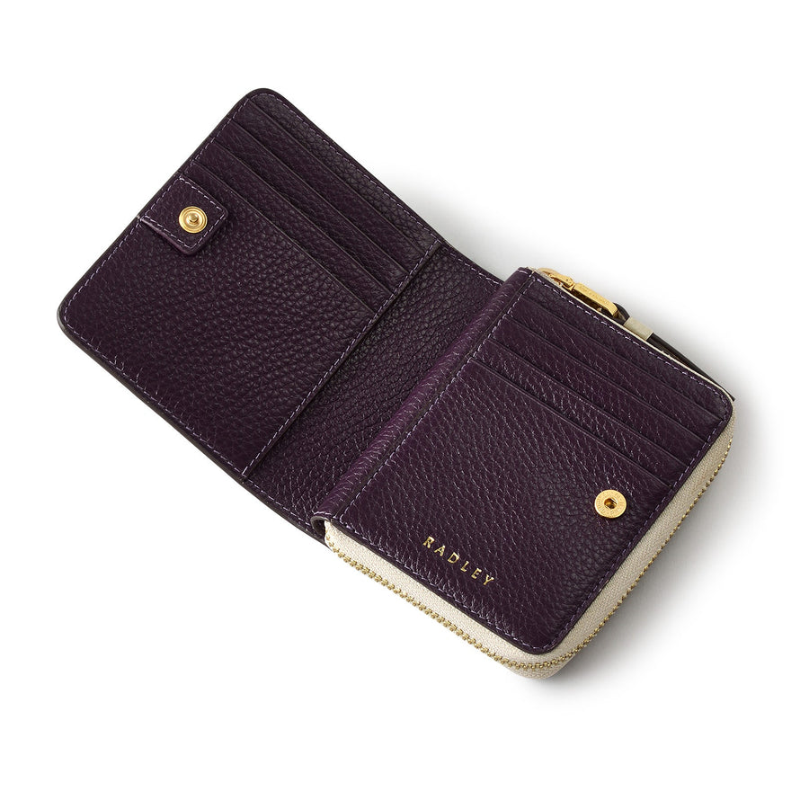 Berners Mews Leather Small Zip Around Wallet in Pumice - S2430065