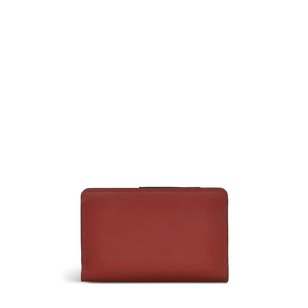 Linear Bloom Leather Medium Bifold Wallet in Rust - S2440939