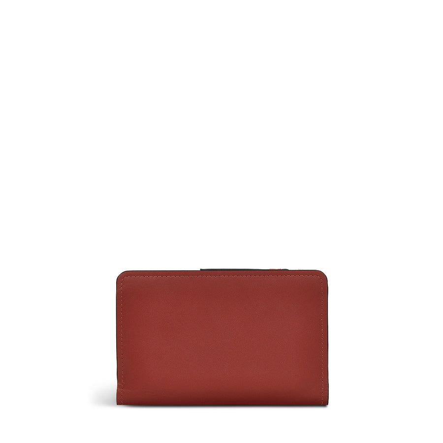 Linear Bloom Leather Medium Bifold Wallet in Rust - S2440939