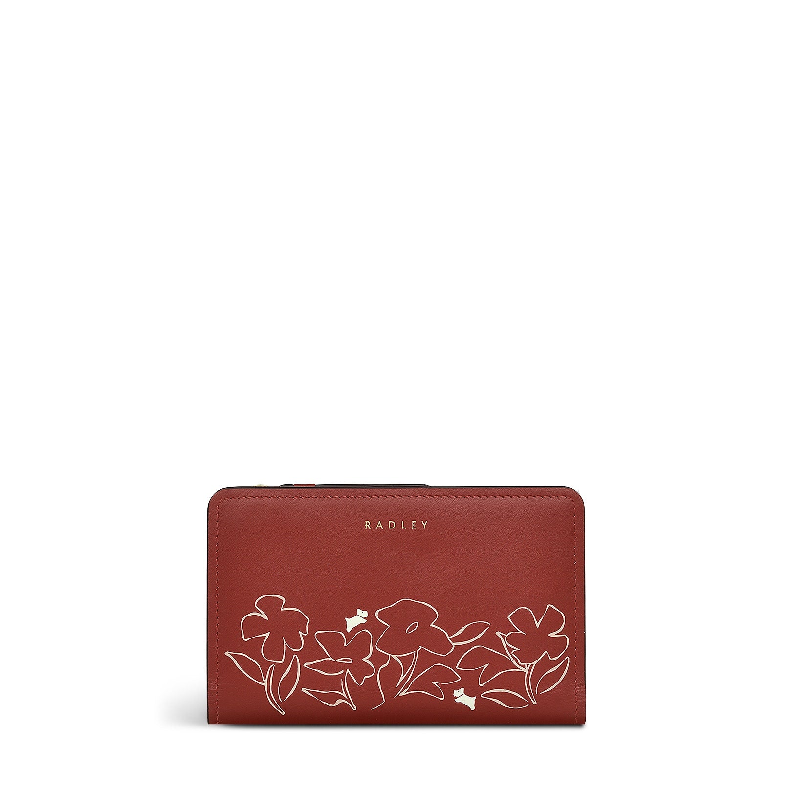 Linear Bloom Leather Medium Bifold Wallet in Rust - S2440939