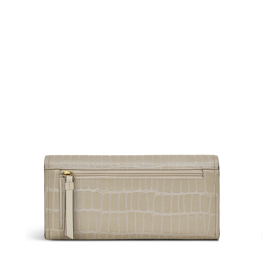 River Road Leather Large Flapover Wallet in Pumice - S246865