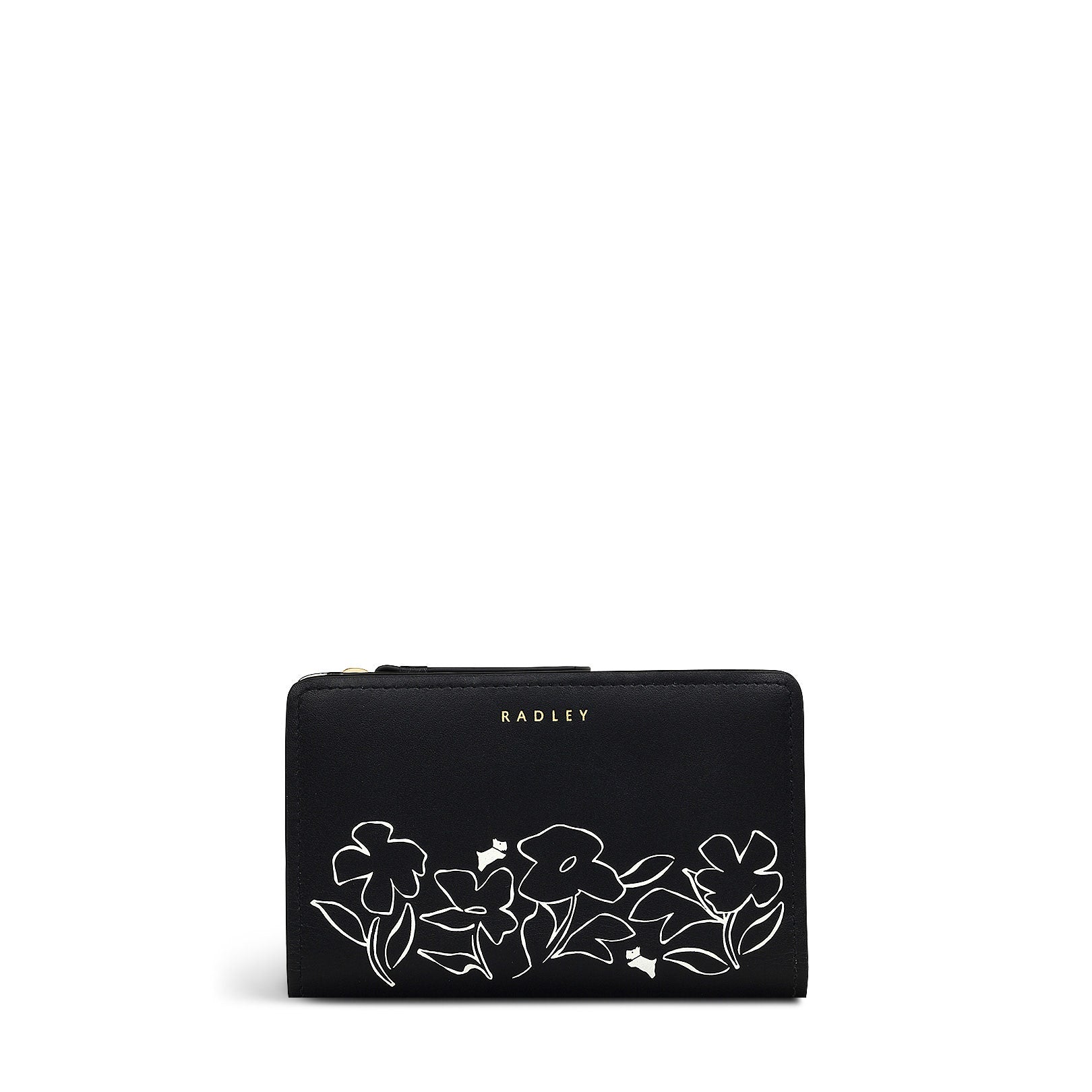 Linear Bloom Leather Medium Bifold Wallet in Dark Oak - S2438209