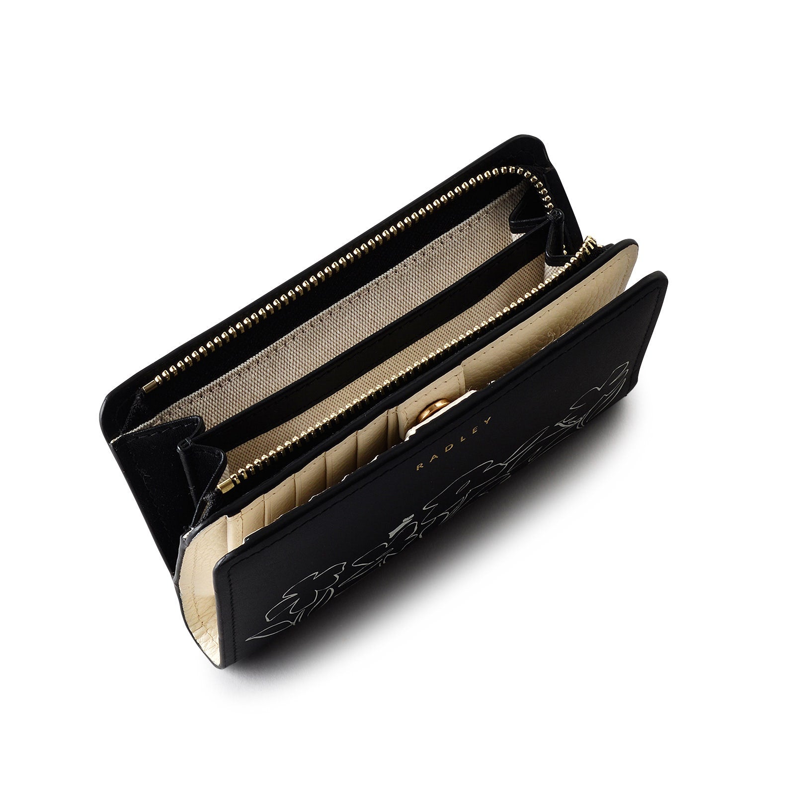 Linear Bloom Leather Medium Bifold Wallet in Dark Oak - S2438209