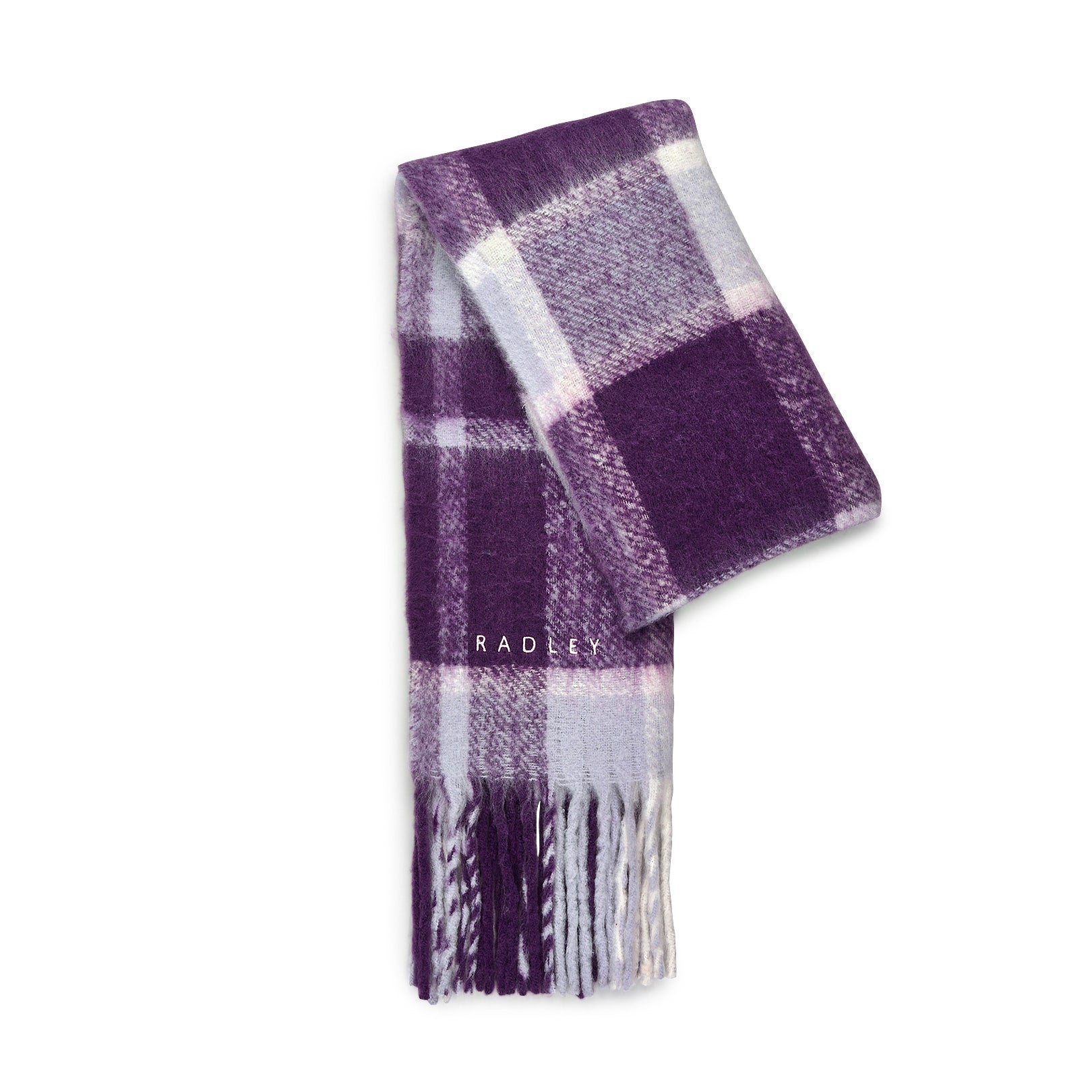 Fluffy Check Fabric Scarf - RWC10501