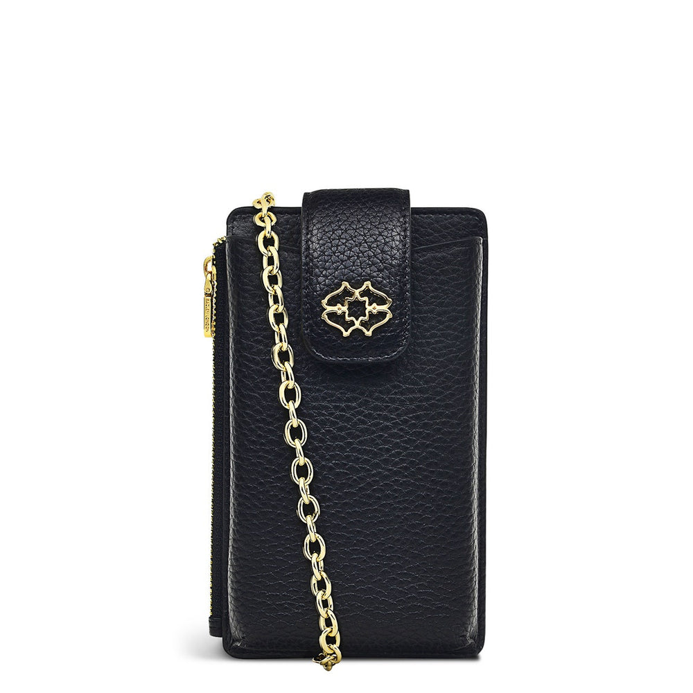 Hillcrest Leather Large Phone Crossbody in Black - S6741001