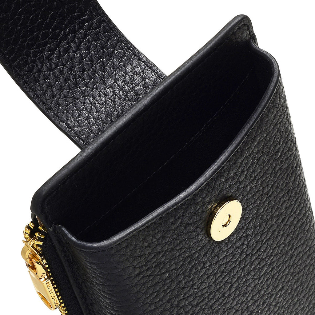 Hillcrest Leather Large Phone Crossbody in Black - S6741001